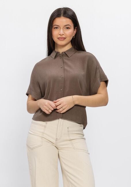 Braune SELECTED WOMEN Blusen SLFVIVA SS CROPPED SUN SHIRT - large