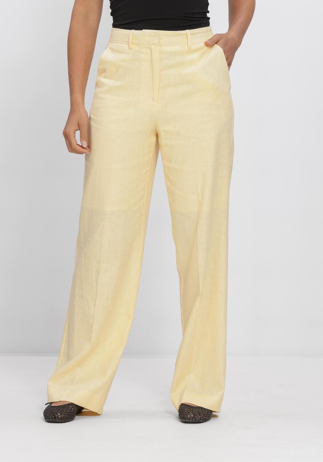 Gelbe SELECTED WOMEN Hose SLFWIDE MARLIE HW PANT - large