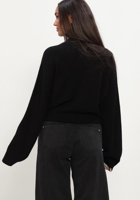 Schwarze SIMPLE Rollkragenpullover KNIT-BASE-VISC-26-3 - large
