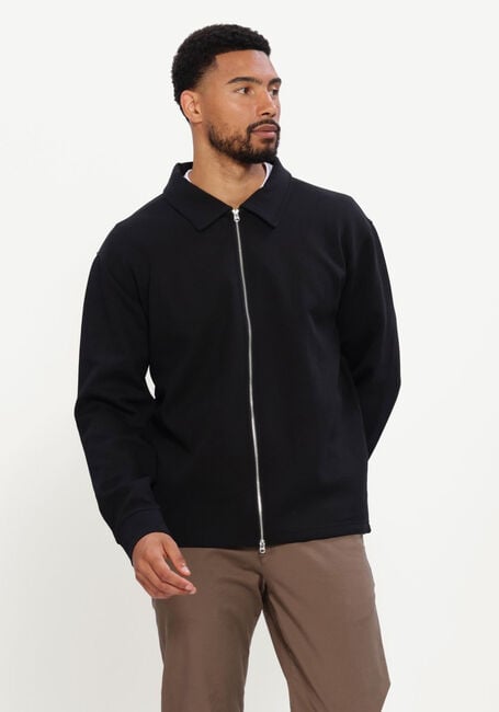 Schwarze SELECTED MEN Pullover SLHTOM SOFT FULL ZIP SWEAT NOOS - large