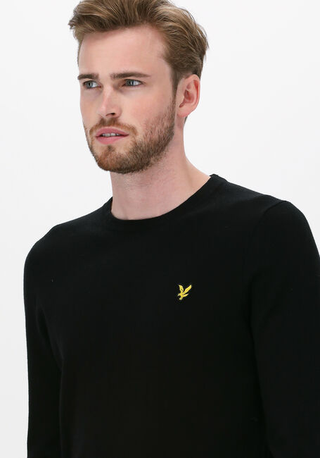 Schwarze LYLE & SCOTT Pullover CREW NECK COTTON MERINO JUMPER - large
