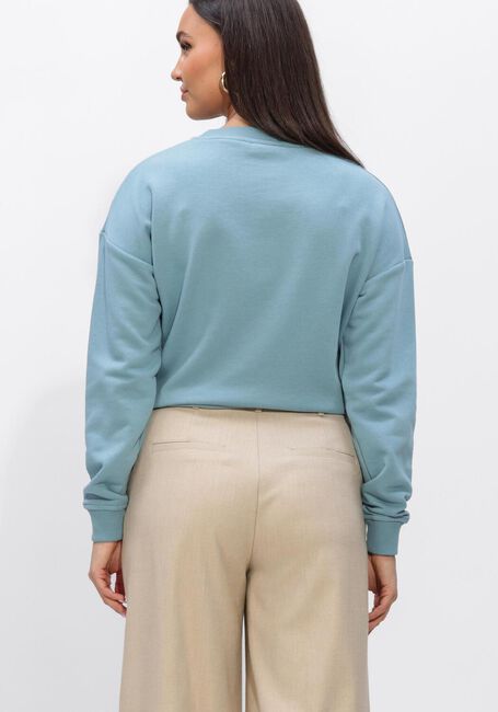 Hellblau JANSEN AMSTERDAM Sweatshirt MAIKA TRUI SW 165 SWEAT LONG SLEEVE SATIN FLOWERS EMBROIDERY - large