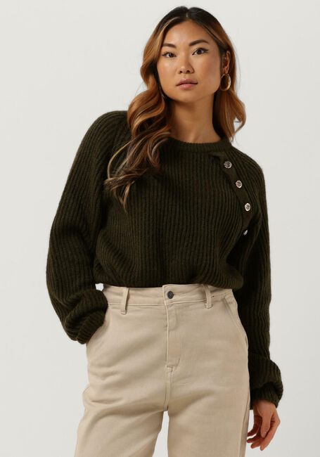 Grüne NOTRE-V Pullover KNIT BUTTON NV-AZRA - large