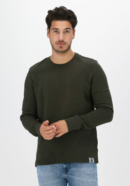 Olive TOMMY JEANS Pullover TJM WAFFLE SNIT - large