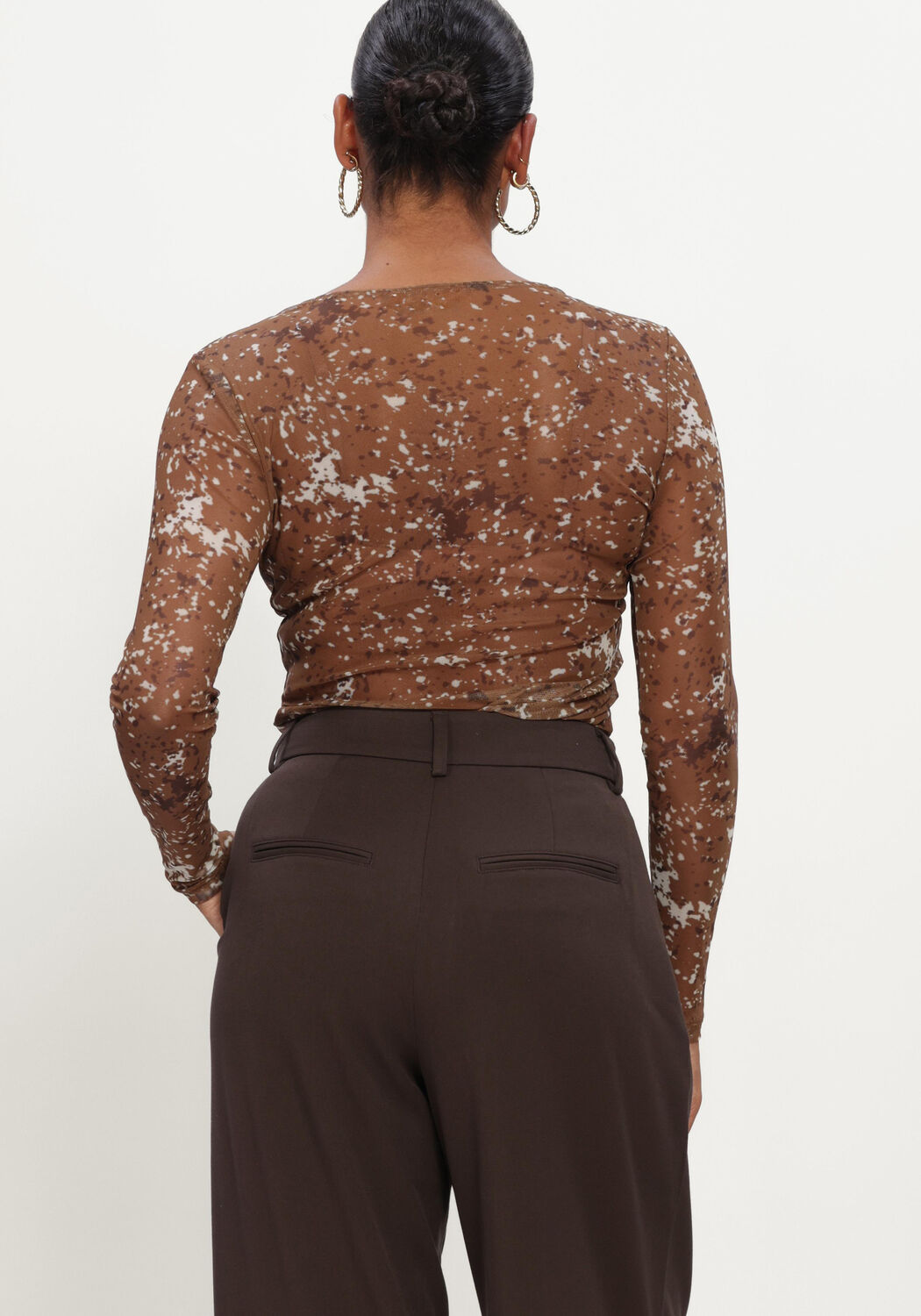 Braune MSCH COPENHAGEN Top MSCHJANIE ILLENORA TOP AOP - large