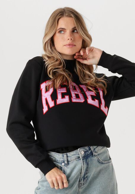 Schwarze COLOURFUL REBEL Pullover REBEL PATCH RELAXED FIT - large