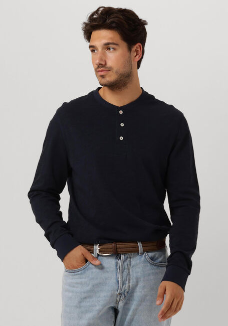 Dunkelblau SCOTCH & SODA Langarmshirts SLUB HENLEY LONG SLEEVE TEE - large