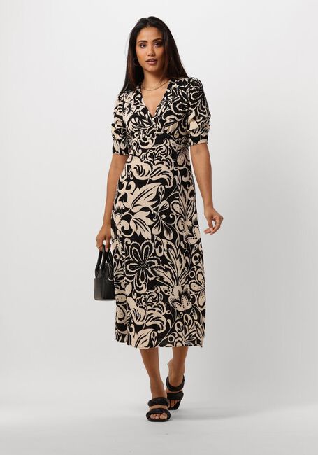 Schwarze VANILIA Midikleid FLORAL HAPPY LONG - large