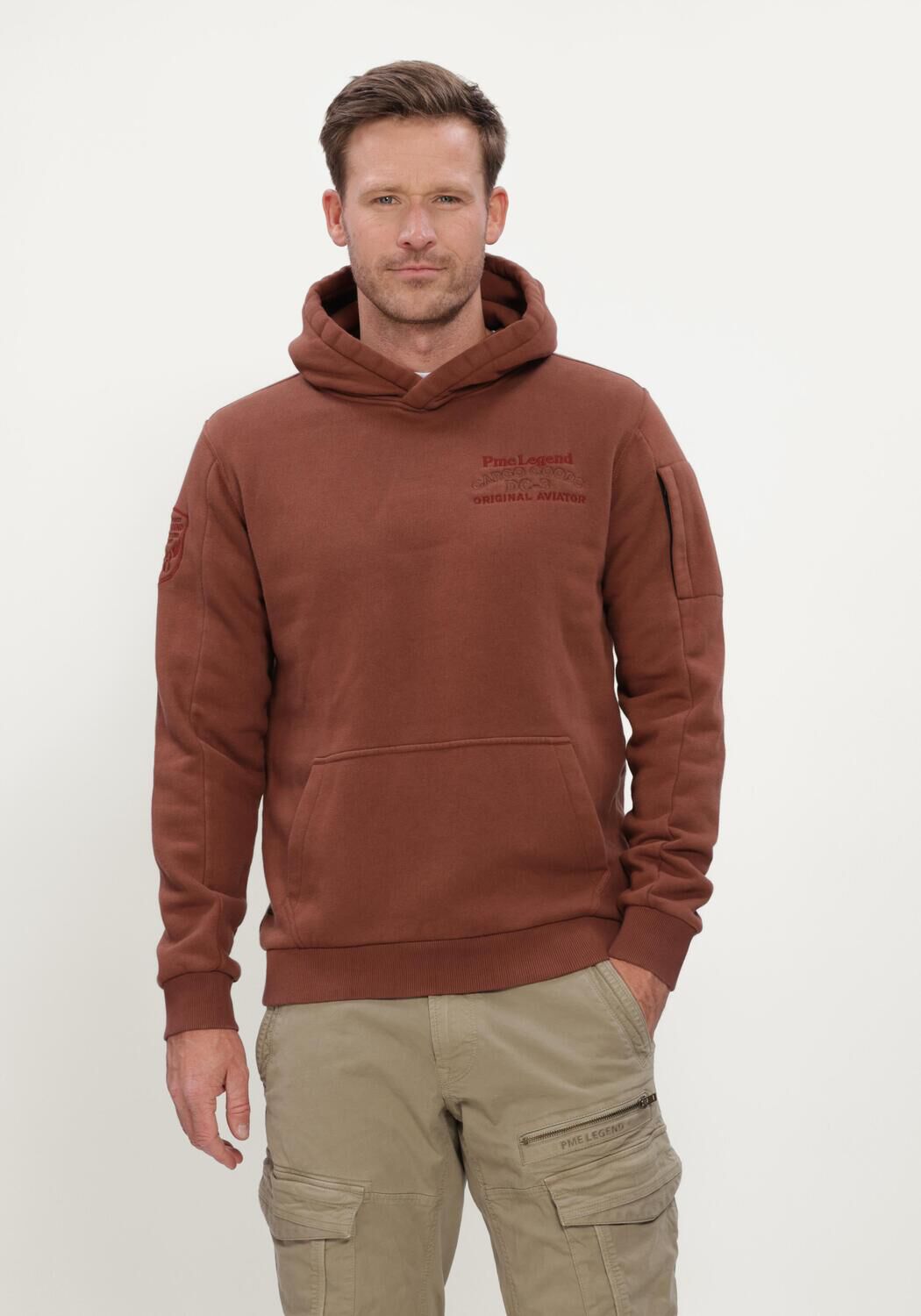 Braune PME LEGEND Sweatshirt HOODED 3T CROSS FLEECE - large