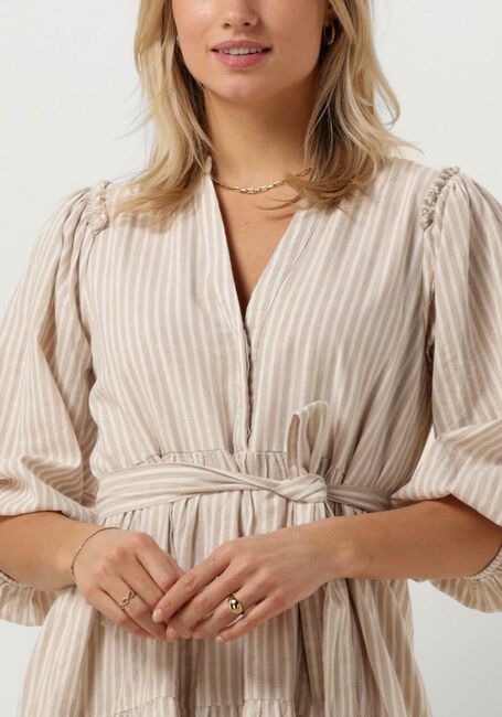 Weiße SELECTED FEMME Minikleid SLFHILLIE 3/4 STRIPED SHORT LINEN DRESS - large