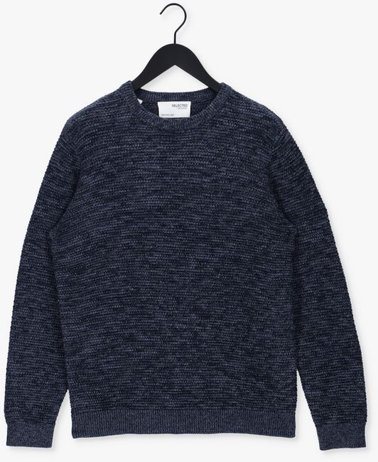 Blaue SELECTED HOMME Pullover VINCE LS KNIT BUBBLE CREW NECK NAW - large