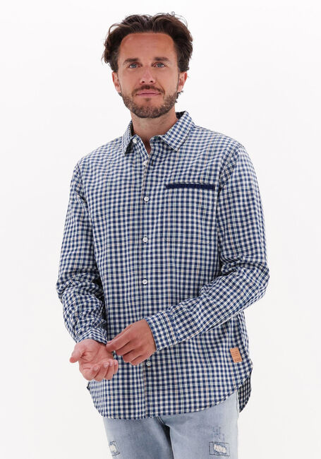 Blaue SCOTCH & SODA Casual-Oberhemd INDIGO YARN-DYED CHECKED SHIRT - large