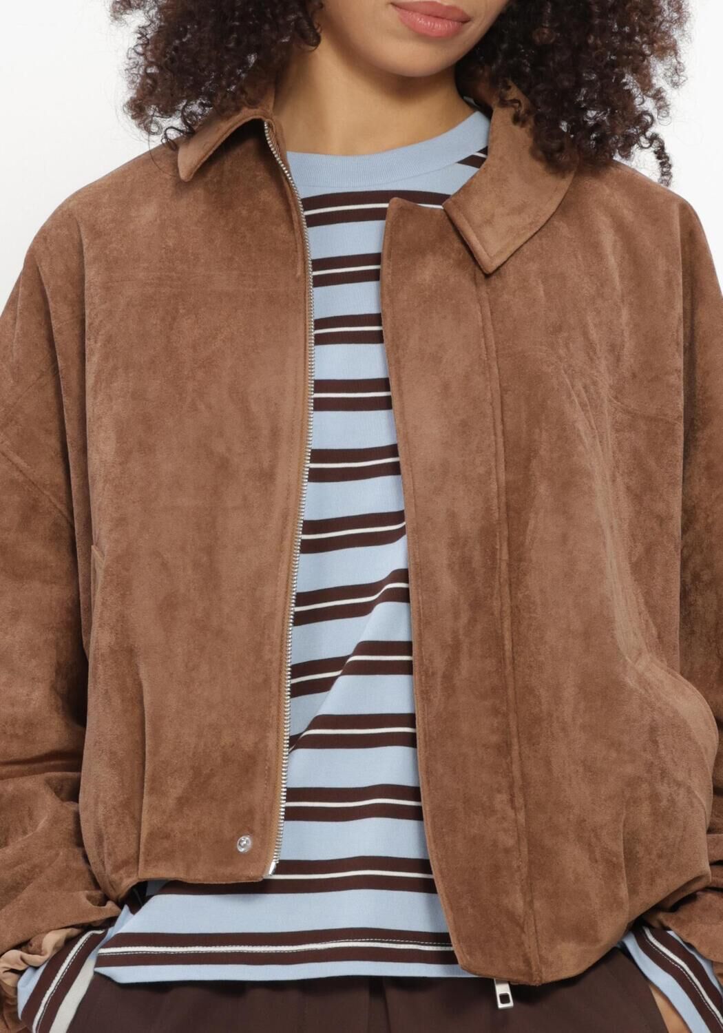 Braune CATWALK JUNKIE Jack FAUX SUEDE JACKET - large