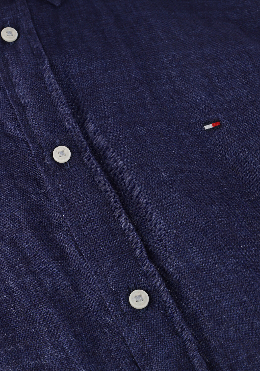 Dunkelblau TOMMY HILFIGER Casual-Oberhemd PIGMENT DYED LINEN RF SHIRT S/S - large