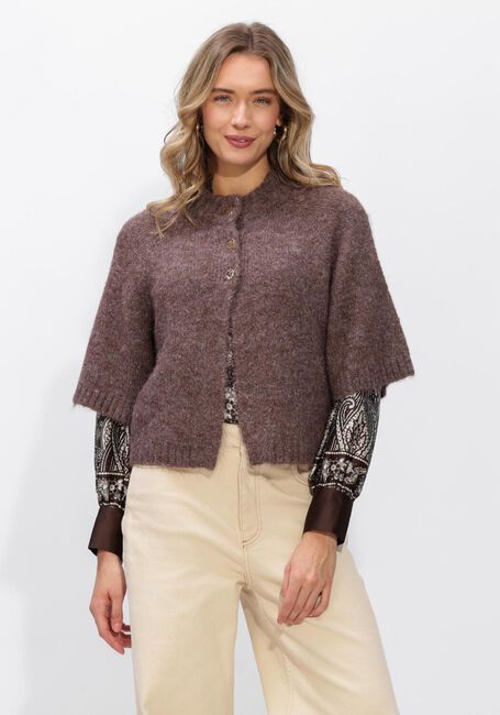 Braune NEO NOIR Pullover BENUTA FLUFFY KNIT CARDIGAN - large