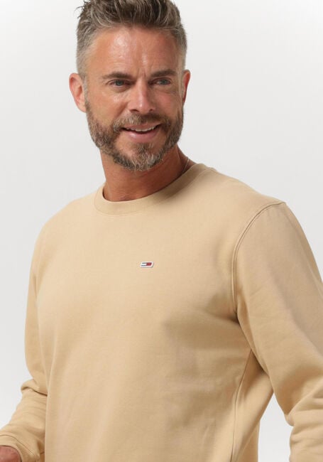 Camelfarbene TOMMY JEANS Sweatshirt TJM REGULAR FLEECE C NECK - large