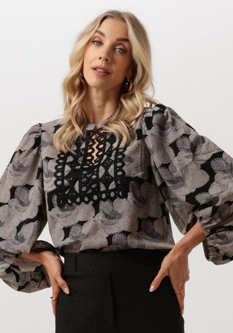 Schwarze JANSEN AMSTERDAM Blusen GF159 BLOUSE AVALON - large