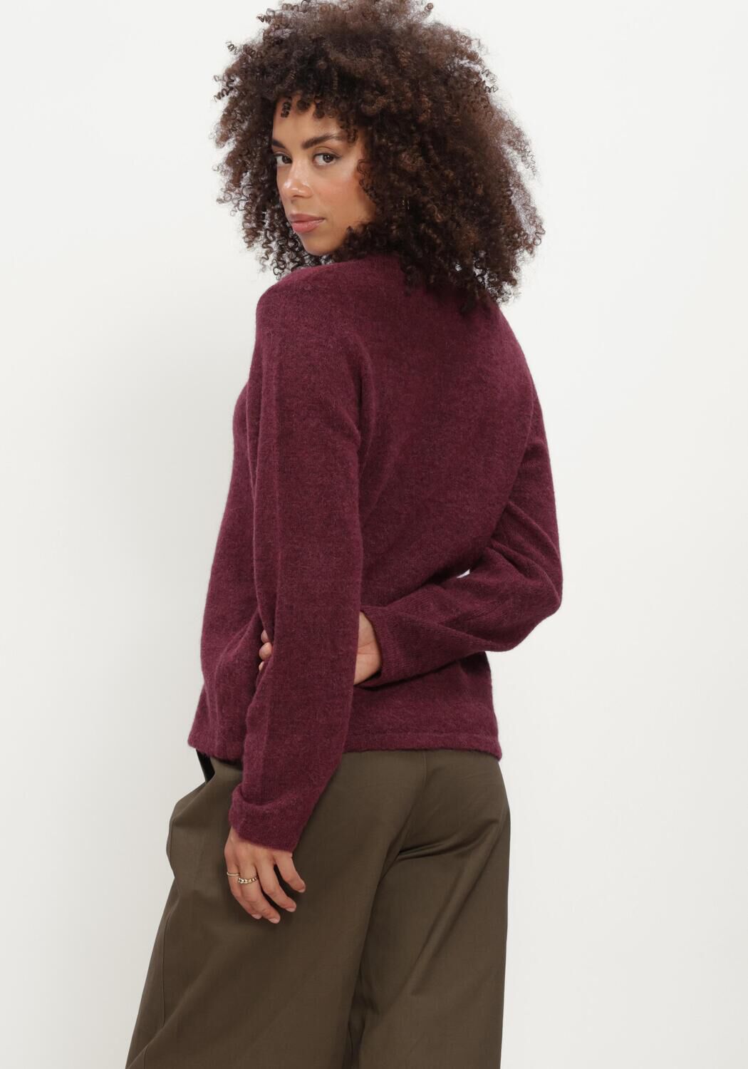 Bordeaux SELECTED WOMEN Pullover SLWLULU NEW LS KNIT O-NECK - large