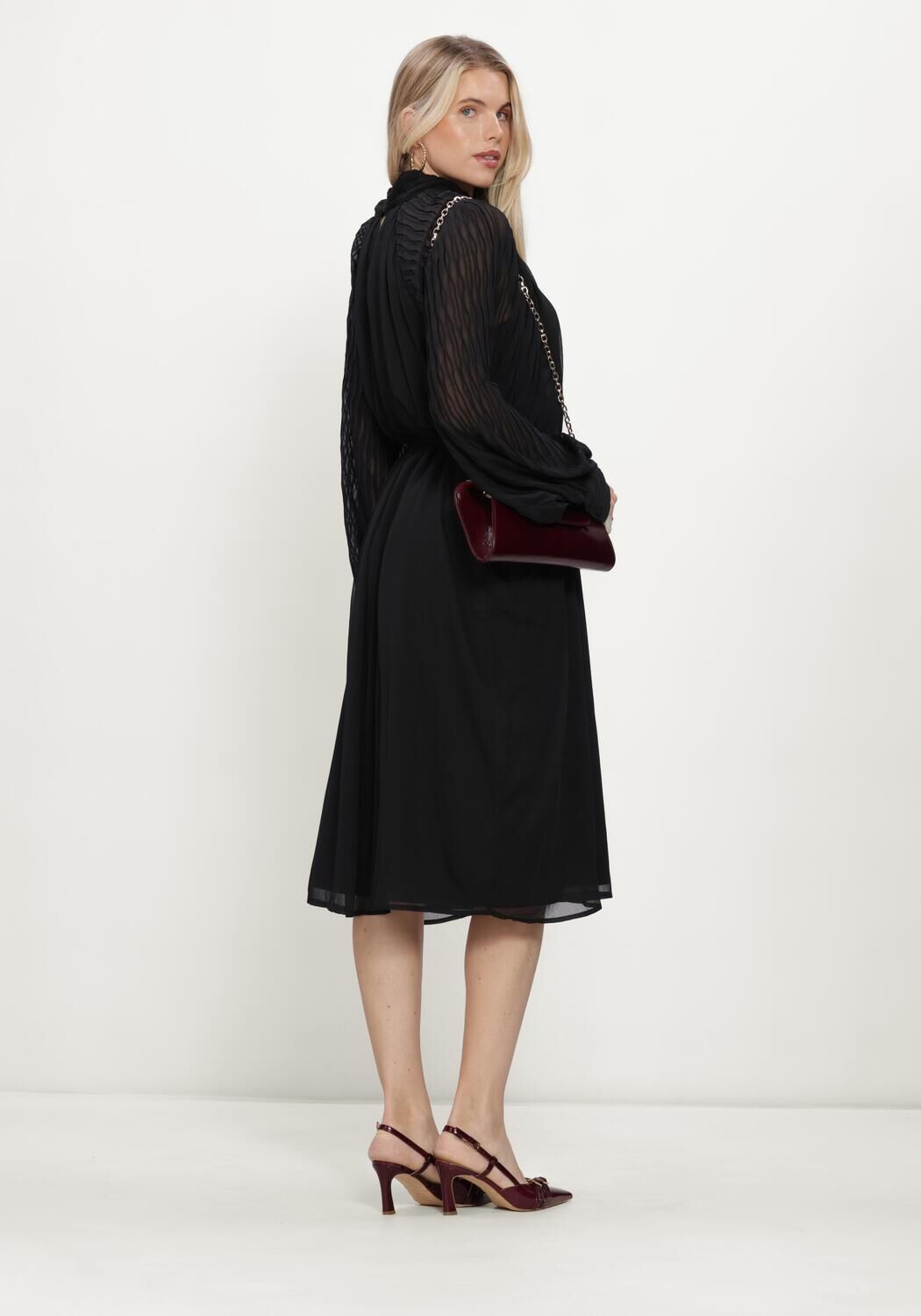 Schwarze Y.A.S. Maxikleid YASOLERA LS MIDI DRESS S. - large