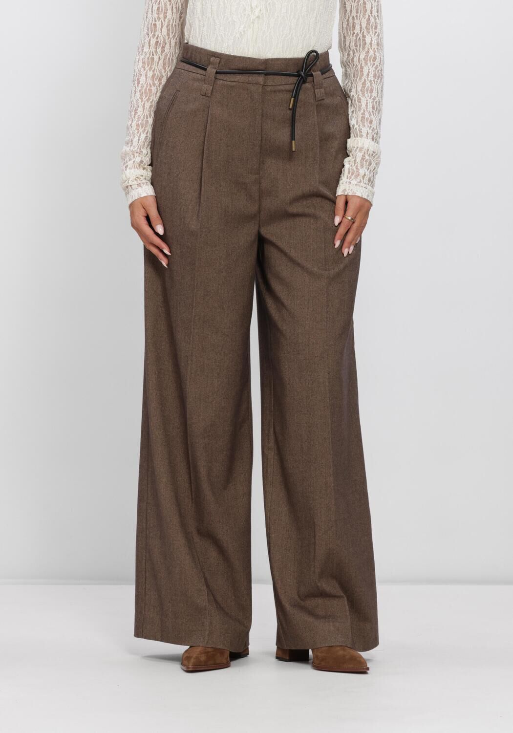 Braune AAIKO Weite Hose HAILEY TWEED VIS 518 - large