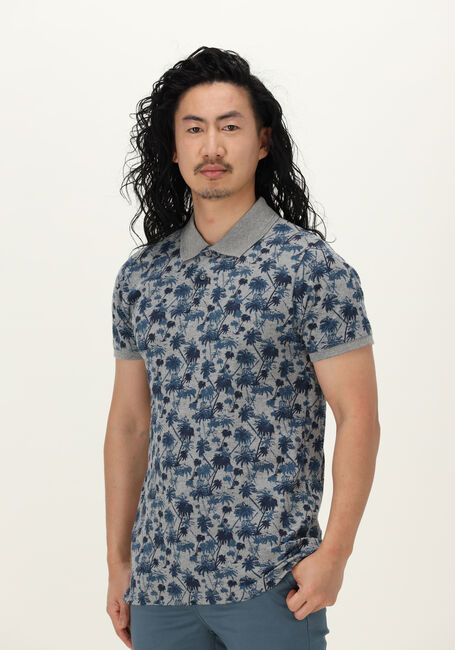 Graue DSTREZZED Polo-Shirt BOWIE POLO AQUA PALM PIQUE - large