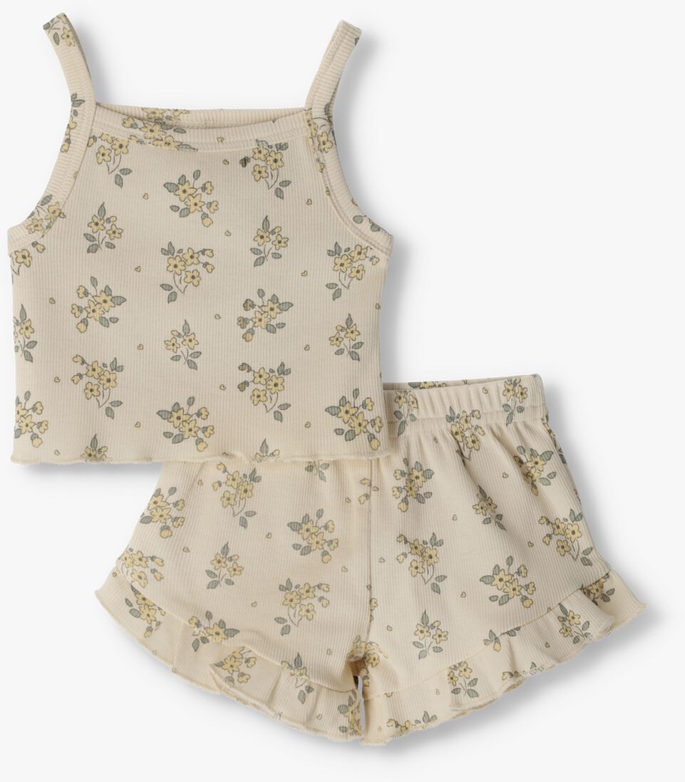 beige quincy mae evie tank and shortie set