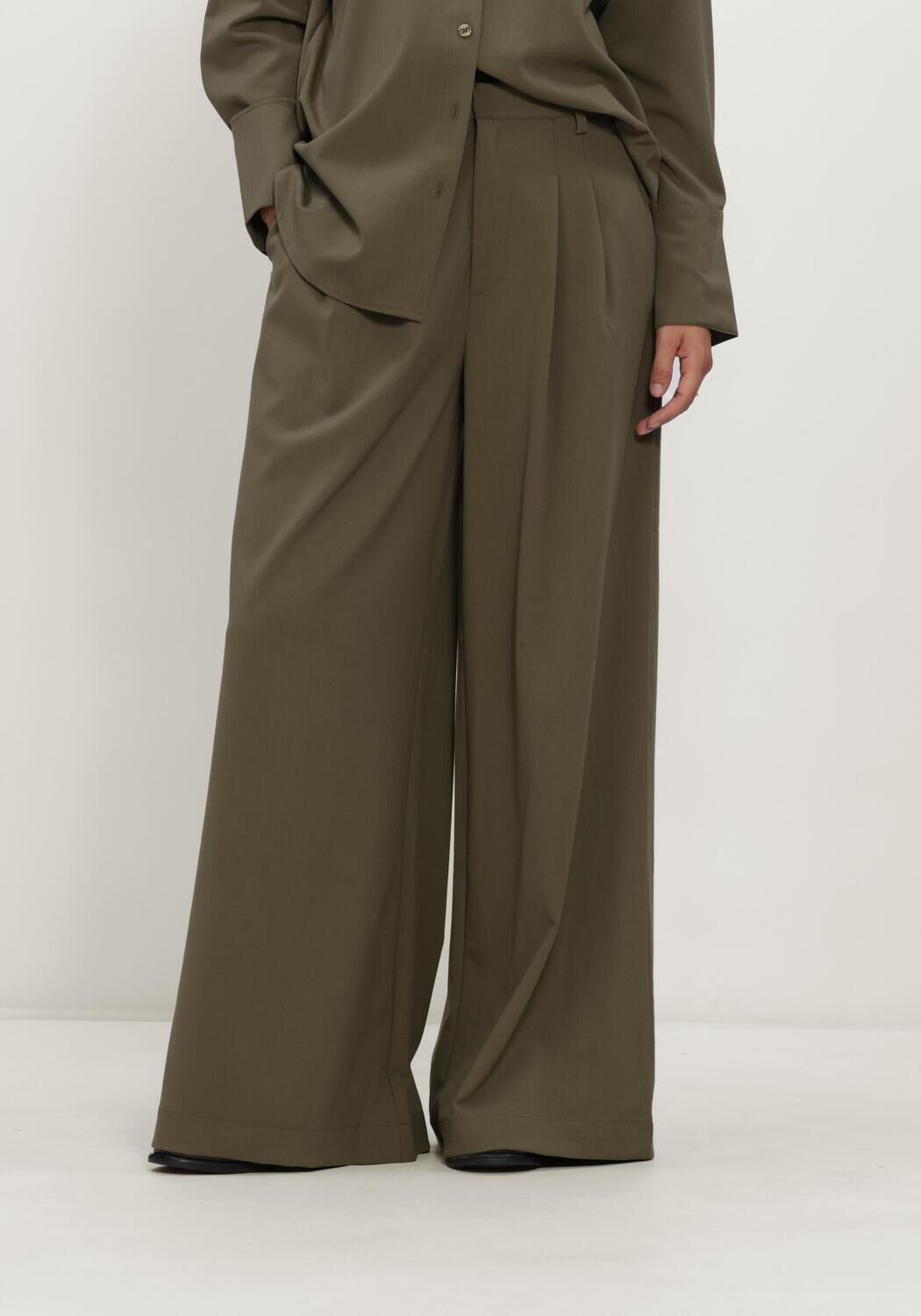 Khaki MY ESSENTIAL WARDROBE Weite Hose MWHACE HIGH WIDE PANT - large