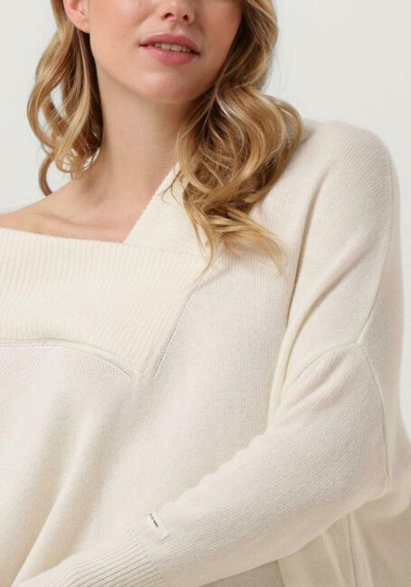 Weiße 10DAYS Midikleid SOFT KNIT V-NECK DRESS - large