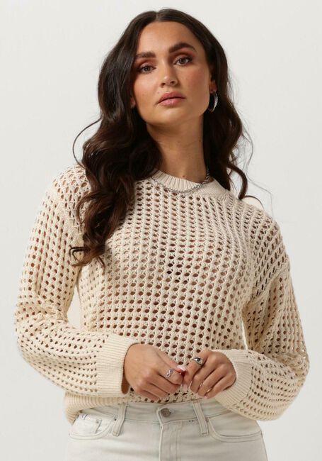 Sand OBJECT Pullover OBJCHARLIE L/S KNIT PULLOVER - large