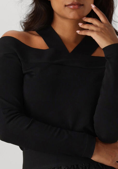 Schwarze SUMMUM Pullover BARE SHOULDER TOP DULL - large