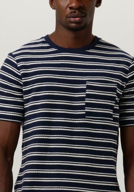 Dunkelblau SCOTCH & SODA T-shirt STRUCTURED STRIPE POCKET T-SHIRT - large