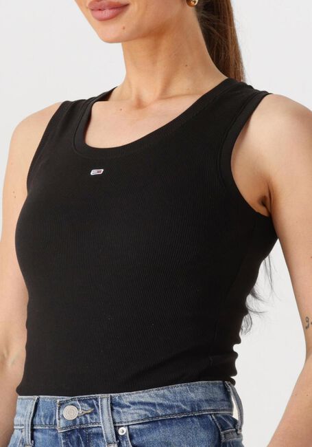 Schwarze TOMMY JEANS Top TJW ESSENTIAL RIB TANK EXT - large