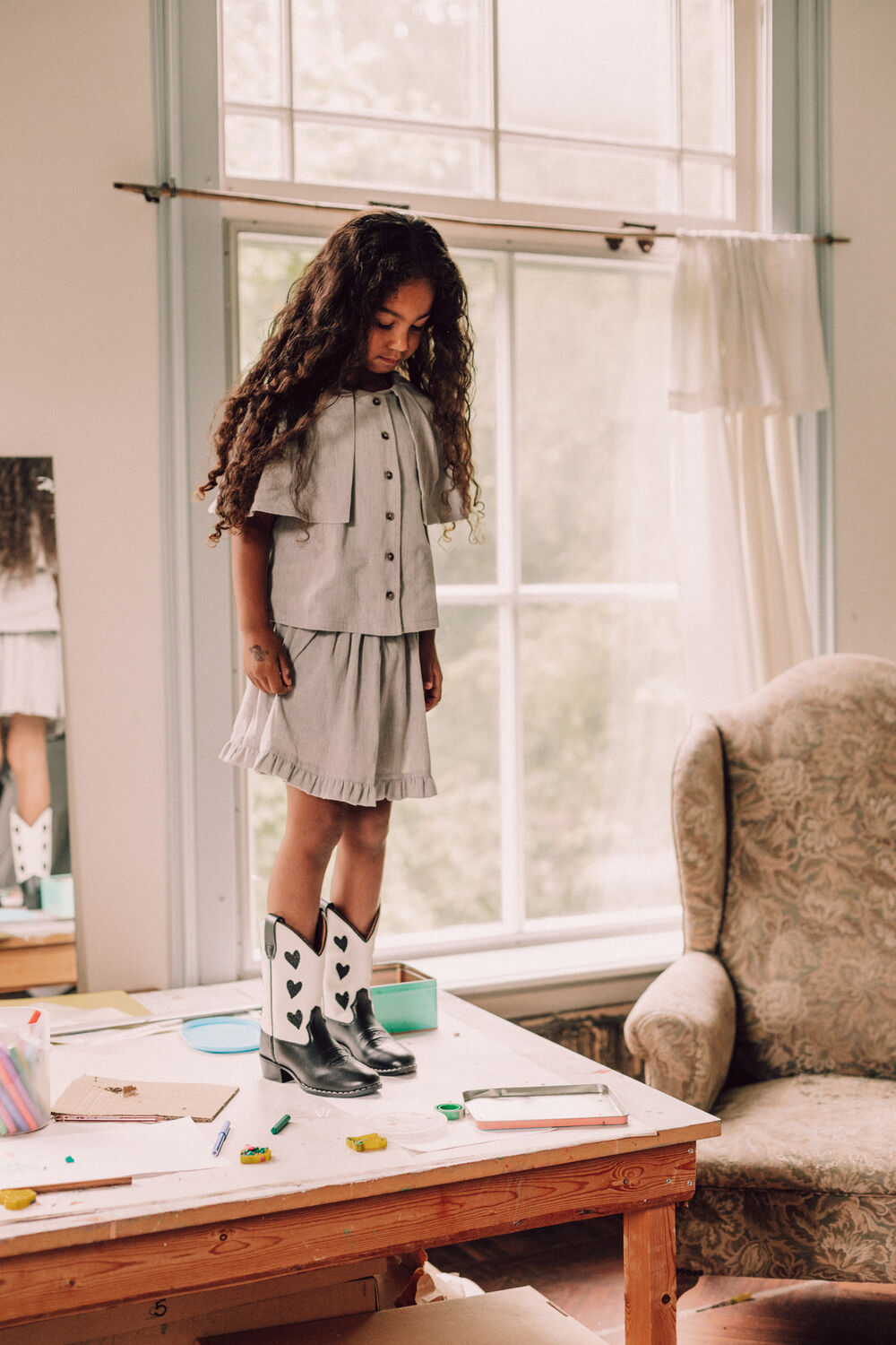 Graue BAJE STUDIO Minirock LOURES - large