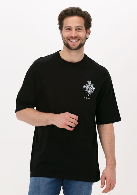 Schwarze SELECTED HOMME T-shirt SLHLOOSE-PAW SS O-NECK TEE EX - large