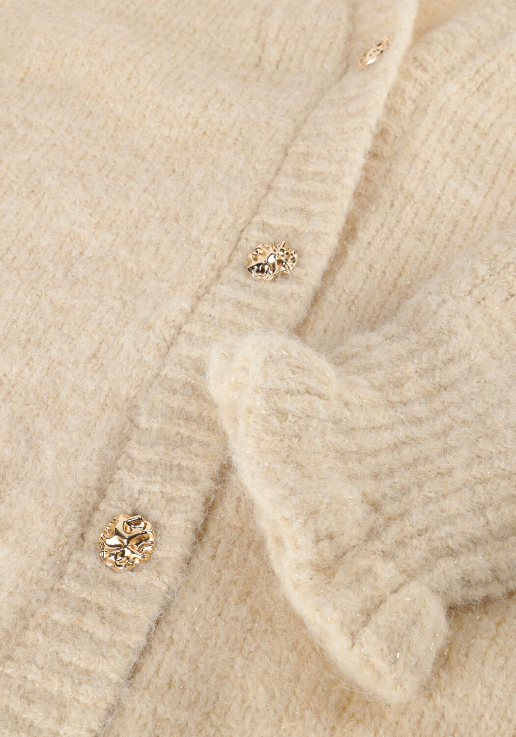 Ecru SUMMUM Strickjacke CARDIGAN COZY MELANGE LUREX KNIT - large