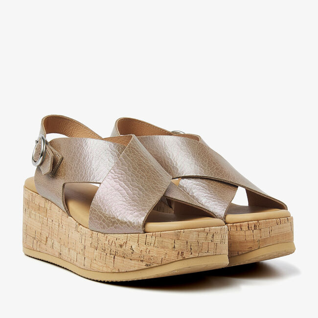 Braune VIA VAI Flache Sandalen SISSEL RAISE - large