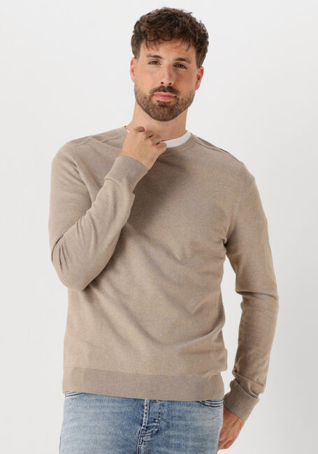 Beige SELECTED MEN Pullover SLHBERG CREW NECK NOOS - large