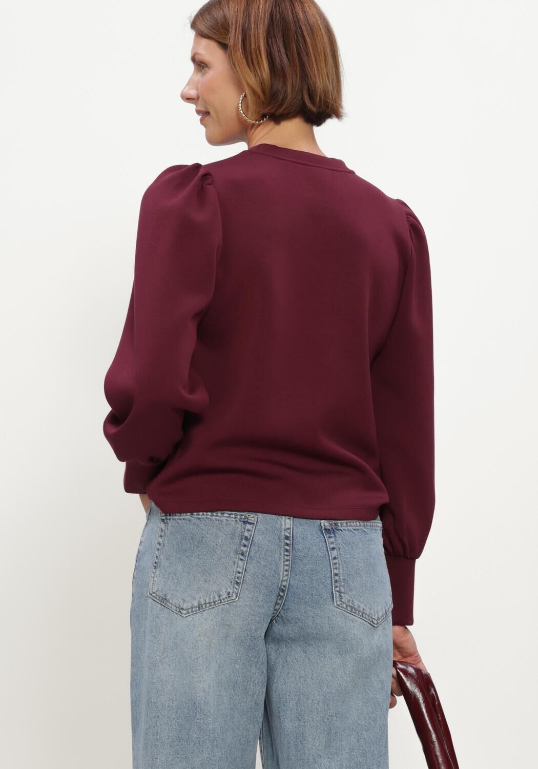 Bordeaux OBJECT Pullover OBJANDREA RE L/S O-NECK TOP - large