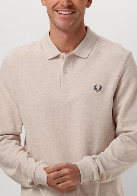 Beige FRED PERRY Polo-Shirt LONG SLEEVE PLAIN FRED PERRY SHIRT - large