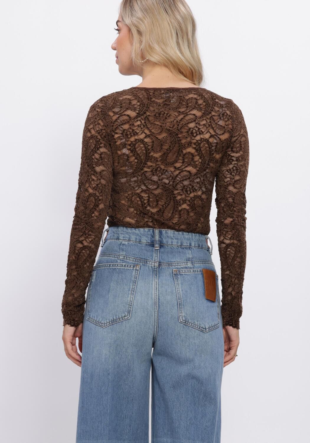 Braune MY ESSENTIAL WARDROBE Blusen MWSALVI LS LACE BLOUSE - large