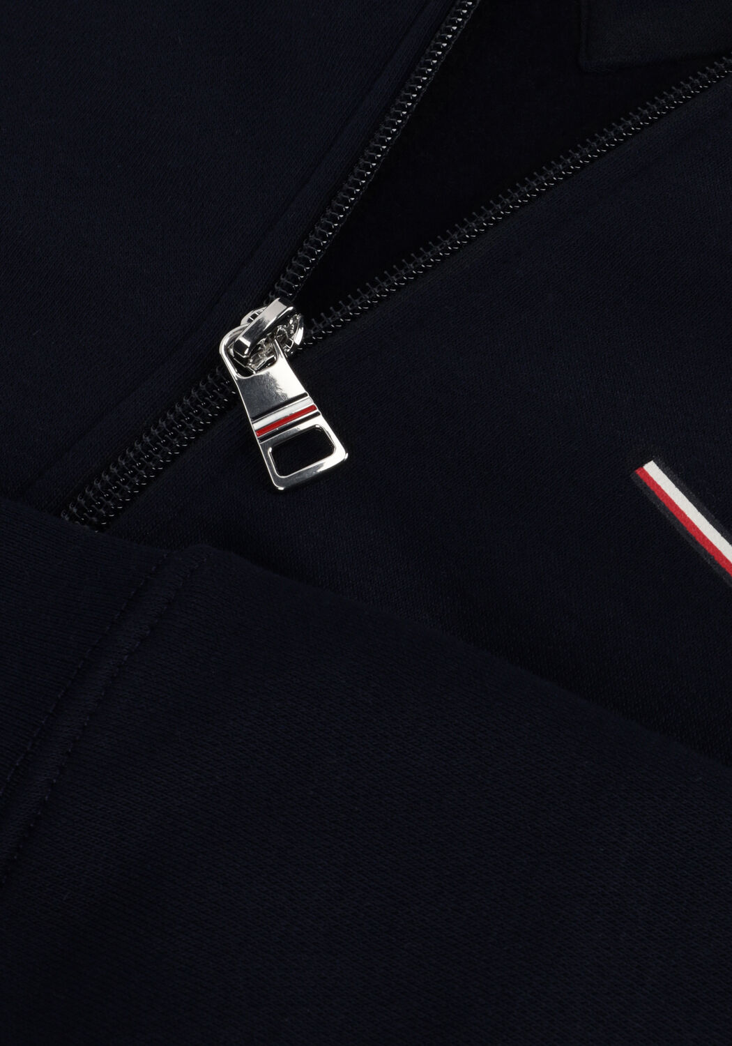 Blaue TOMMY HILFIGER Strickjacke ROUNDALL HOODED ZIP THROUGH - large