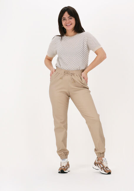 Beige SUMMUM Top SHORT SLEEVE SWEATER COTTON SH - large