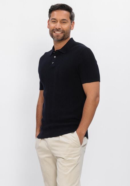 Dunkelblau PROFUOMO Polo-Shirt POLO SS COTTON LINEN - large