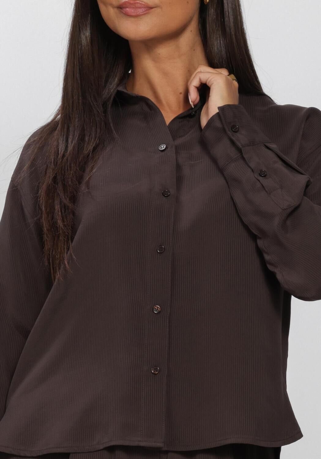 Braune BY-BAR Blusen KRIS SATIN STRIPE BLOUSE - large