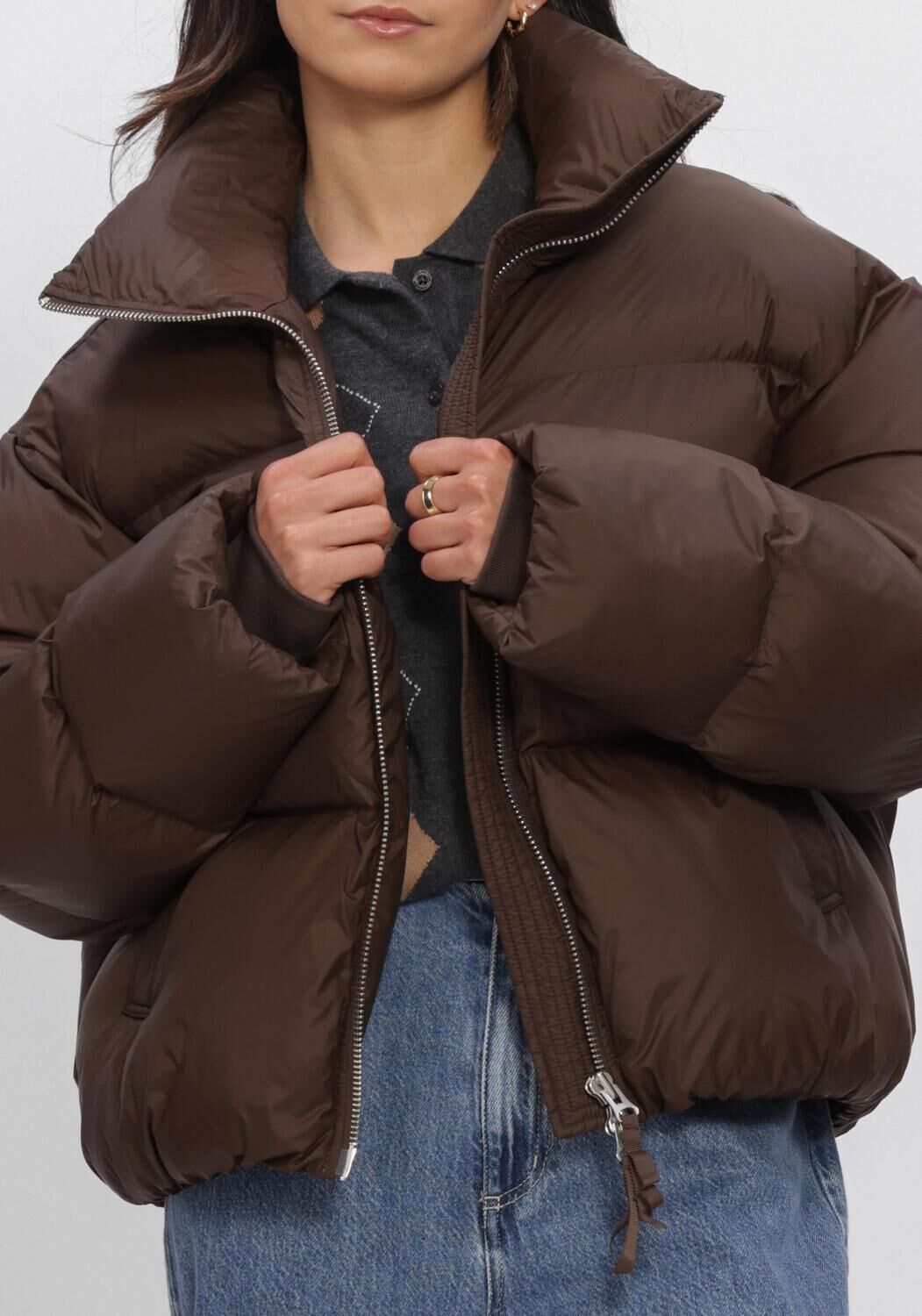 Braune SECOND FEMALE Jacken RIYA PUFFER JACKET - large
