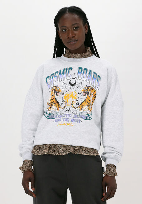 Hellgrau COLOURFUL REBEL Sweatshirt COSMIC ROARS DROPPED SHOULDER - large