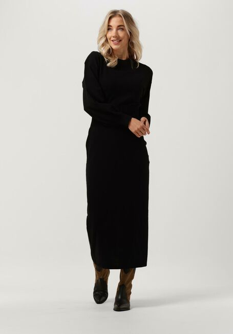 Schwarze ANOTHER LABEL Midikleid ELAINE DRESS L/S - large