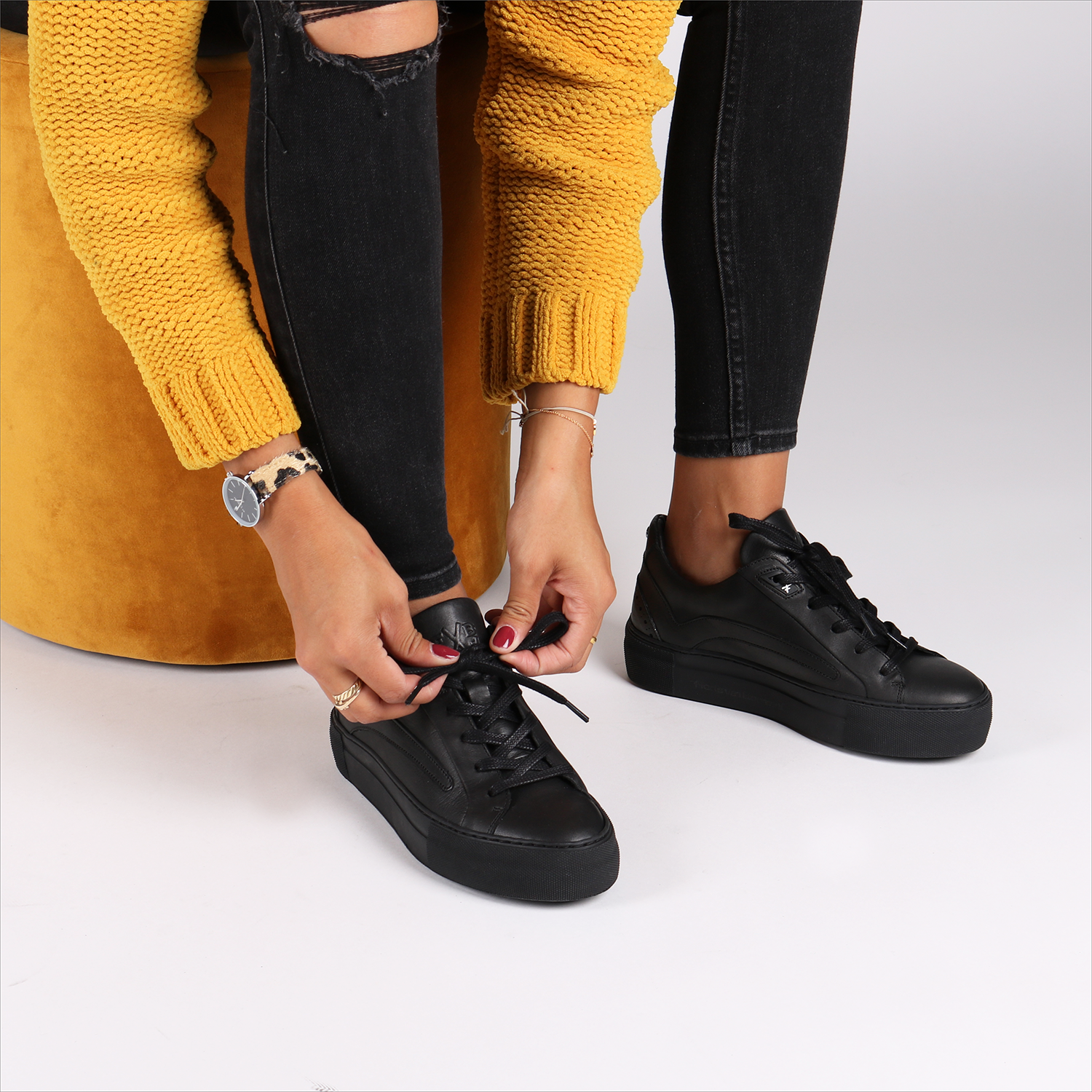 Schwarze Floris Van Bommel Sneaker 85252 Omoda