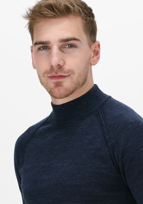 Dunkelblau CAST IRON Pullover MOCK NECK SLIM FIT COTTON HEAT - large