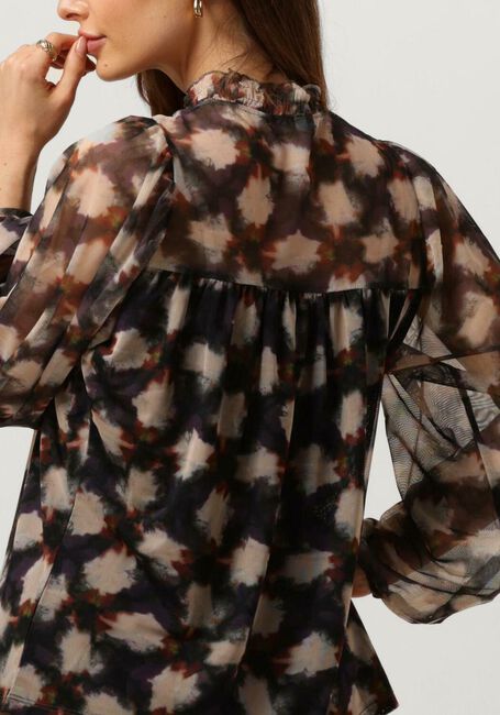 Mehrfarbige/Bunte SUMMUM Blusen JERSEY SMOCKED TOP BLURRED STAR PRINT - large